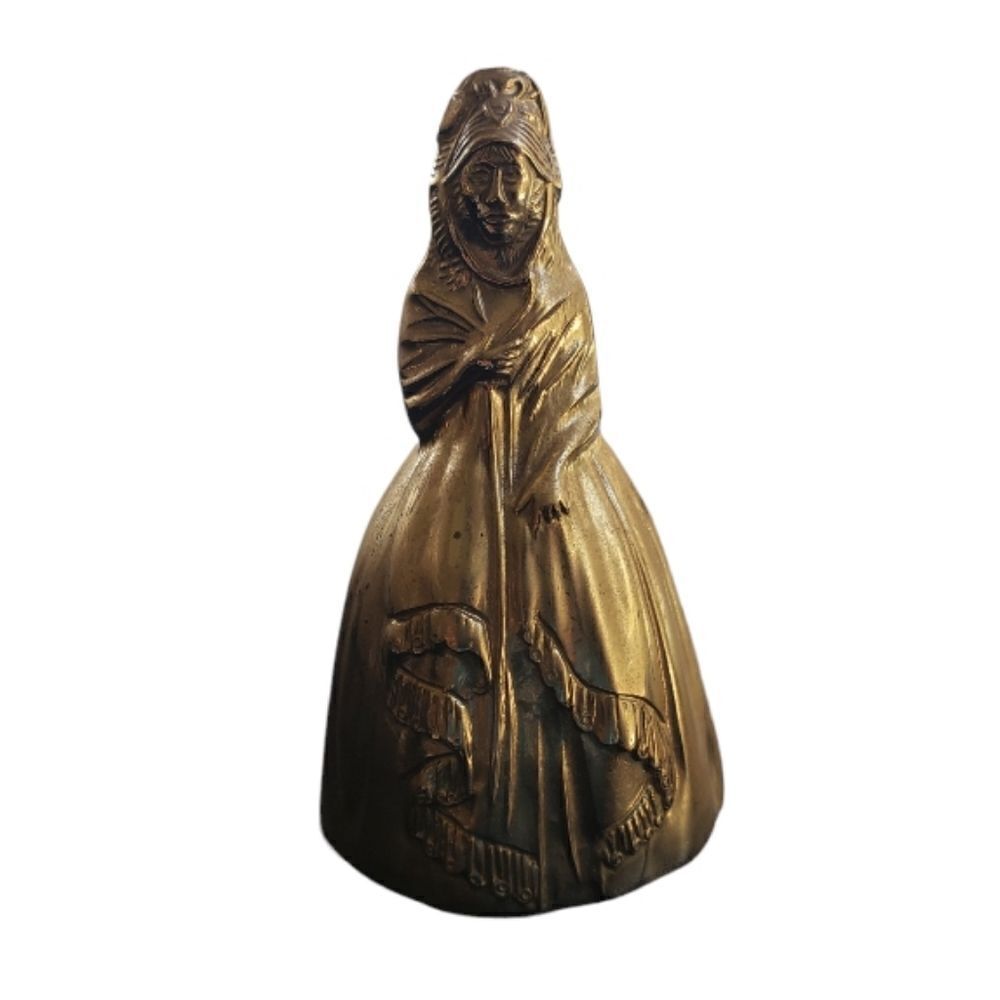 Antique Rare Brass Crinoline Lady Bell